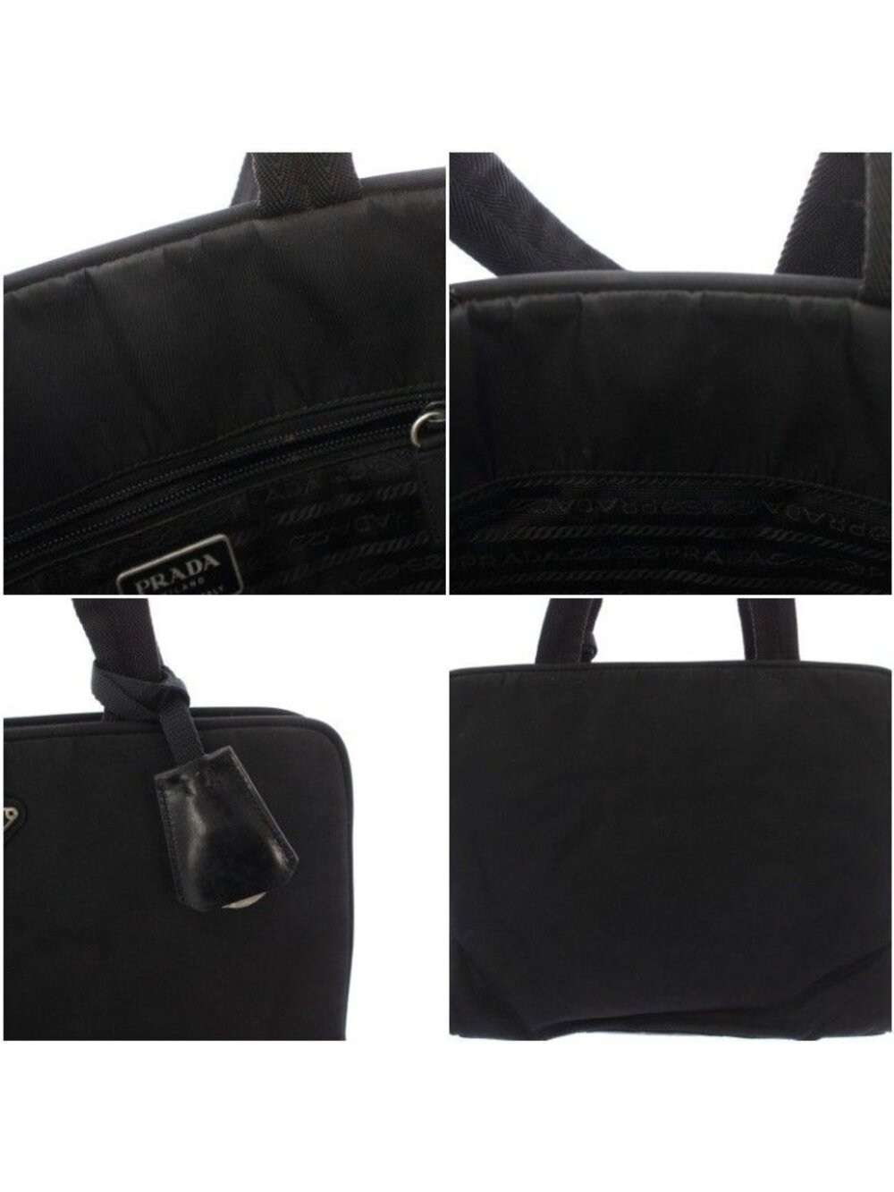 Prada Tote Triangle Plate Logo Nylon Black - Picture 9 of 9